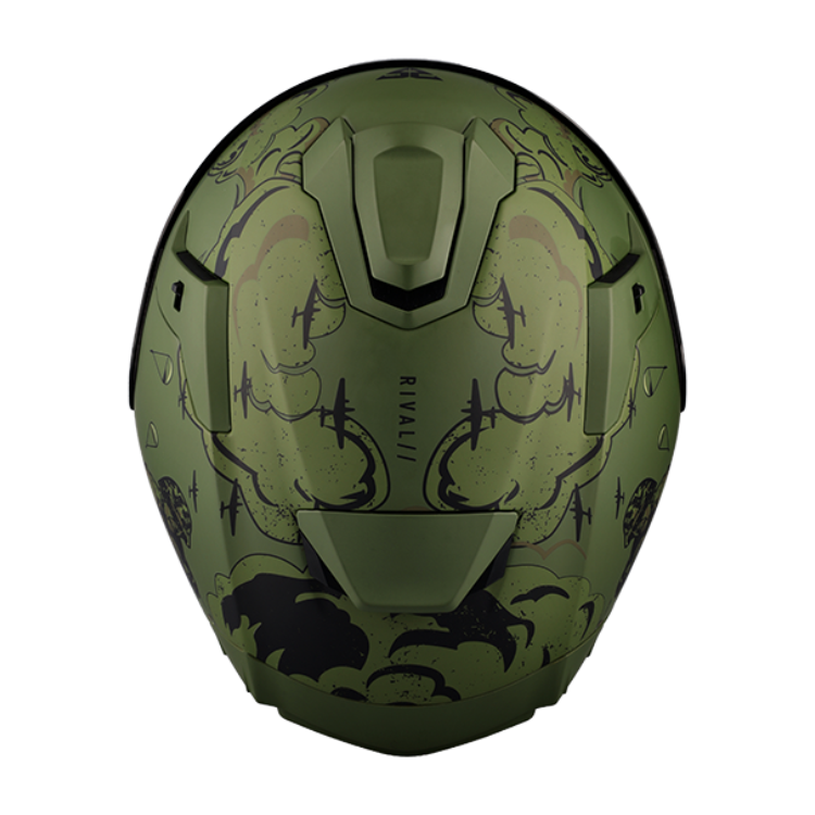 Army green hot sale motorcycle helmet