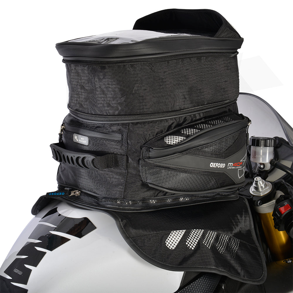 Oxford M40R Motorcycle Tank Bag 40L Black | Motorbike Luggage – SGI